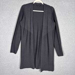 Love Ellie Duster Cardigan medium Gray Longline Ribbed Thin Minimalist Neutral